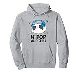 k-pop e chill panda coreano musica regalo felpa con cappuccio