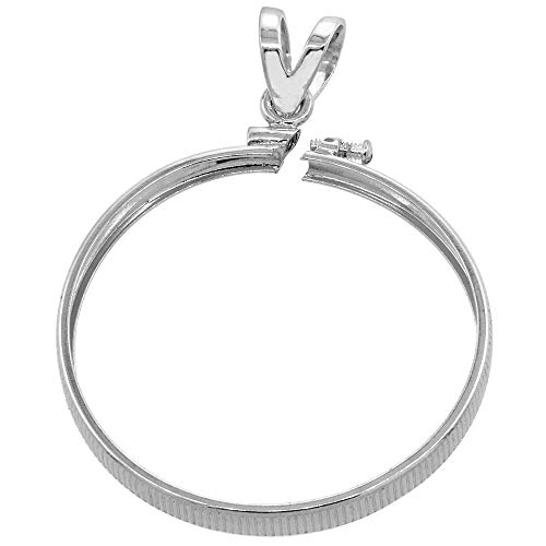 Sterling Silver Silver Eagle Bezel 40.7 mm Screw Top Coin Edge One oz Coin NOT Included
