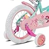 JOYSTAR Vélo Licorne 16" pour Fille de 5-7 Ans, vélo Enfant avec siège de vélo de poupée et Roues stabilisatrices, Vert #1