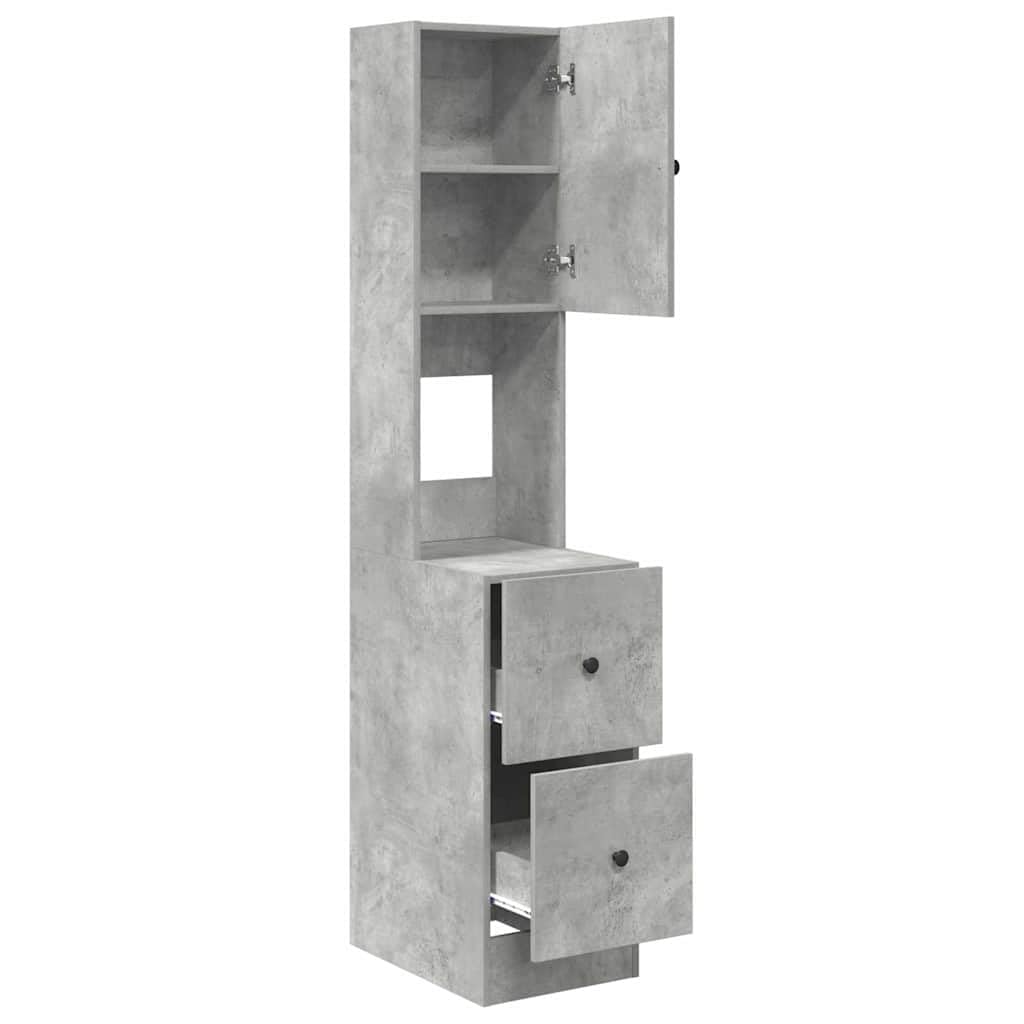 vidaXL Armoire de Cuisine Gris 35 x 50 x 180 cm Bois d'ingénierie, Armoire de Cuisine Moderne, Rangement rectangulaire, Bois Composite résistant, étagères Pratiques, Meuble Facile à Monter