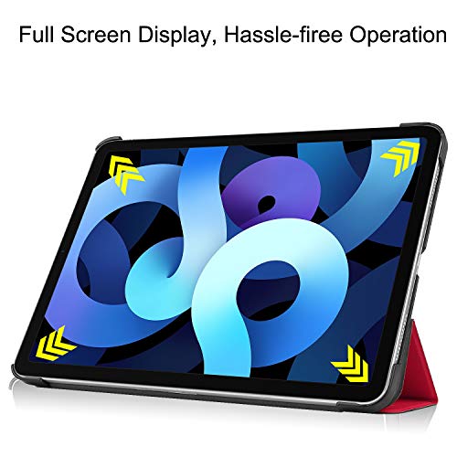 Lobwerk Cover for Apple iPad Air 4 2020 4th Generation 10.9 Inch Tablet Case Slim with Stand Function and Auto Sleep/Wake Function Red - Image 3