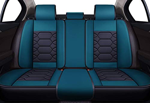 Oasis Auto Car Seat Covers Accessories Full Set Premium Nappa Leather Cushion Protector Universal Fit For Most Cars Suv Pick-Up Truck, Automotive Vehicle Auto Interior Décor (Os-004 Teal Blue) #TOP3