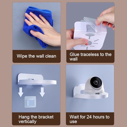 Ouliget Wall Mount Bracket for Security Camera,Acrylic No Drill Small Floating Wall Shelves,Clear Mini Storage ShelfFlexible Use for Wall Space,2-Pack (Clear)