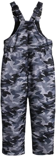 Cherokee Kids Snow Bib - Waterproof Insulated Winter Bib Overalls for Girls and Boys with Adjustable Waistband (Sizes: 4-18), Size 7, Black Camo