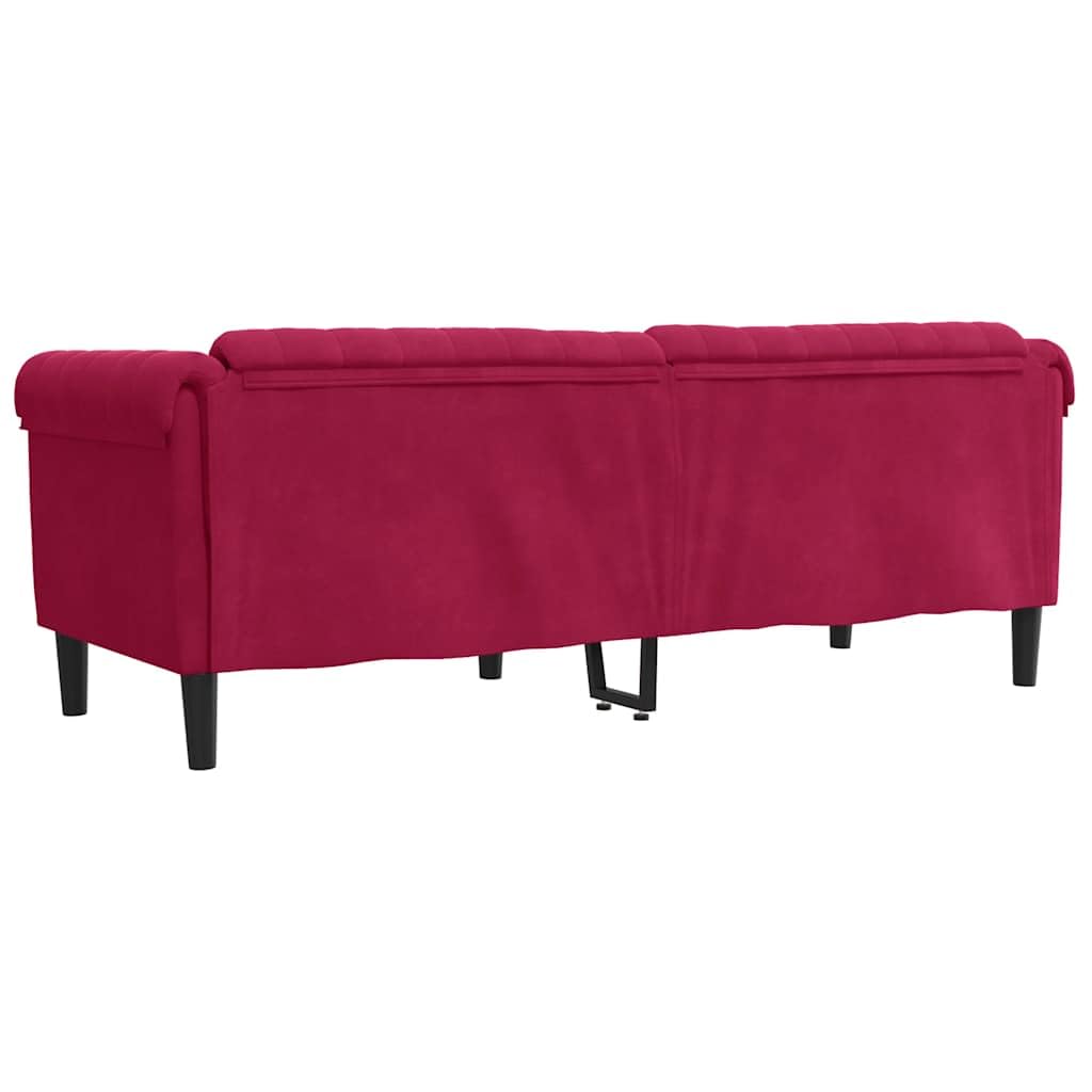 Sofa 3-osobowa z aksamitu, tapicerowane meble z wypełnieniem piankowym, 203 x 77 x 74 cm, nowoczesny salon, kanapa do relaksu i wypoczynku, stabilne nogi z litego drewna