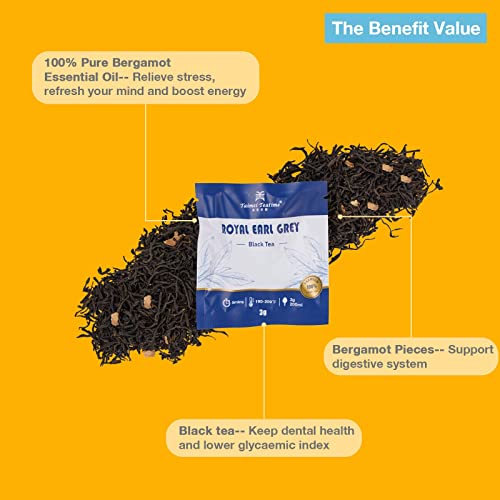 Taimei Teatime Organic Citrus Bergamot Earl Grey Black Tea Bags(20Pics) Bundle With Citrus Herbal Tea, Organic Pineapple Orange Fruit Loose Leaf Tea Bags #TOP2