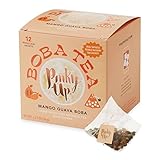 Pinky Up Mango Guava Boba Tea Sachets - Calorie Free Whole Leaf Rooibos Tea Bubble Tea - Boba Gift 12 Biodegradable Tea Bags