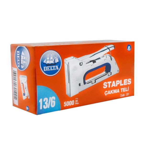 Delta Zımba Teli 13/6, Çakma Teli, 5000 Adet, Döşemecilik, Halıcılık, Resim Tual Çalışmaları için
