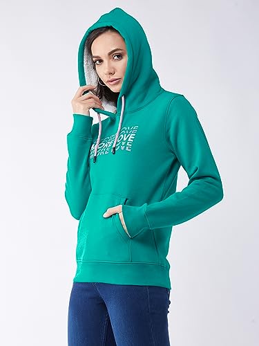 Image of Modeve Women Printed Hooded Sweatshirt for Winter