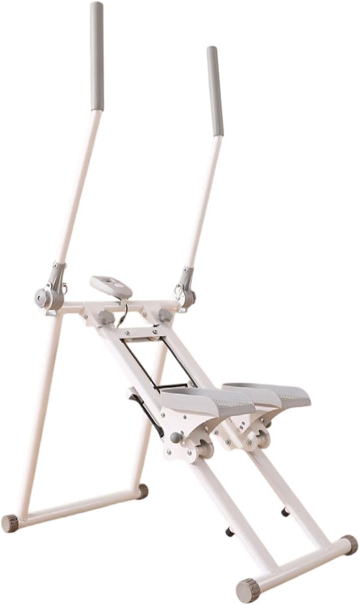 Multi-Functional Vertical Climber | Indoor Mountain Climbing Stepper Machine with Monitor | Home Cardio Workout Equipment for Full-Body Training, Weight Loss, Toning – White