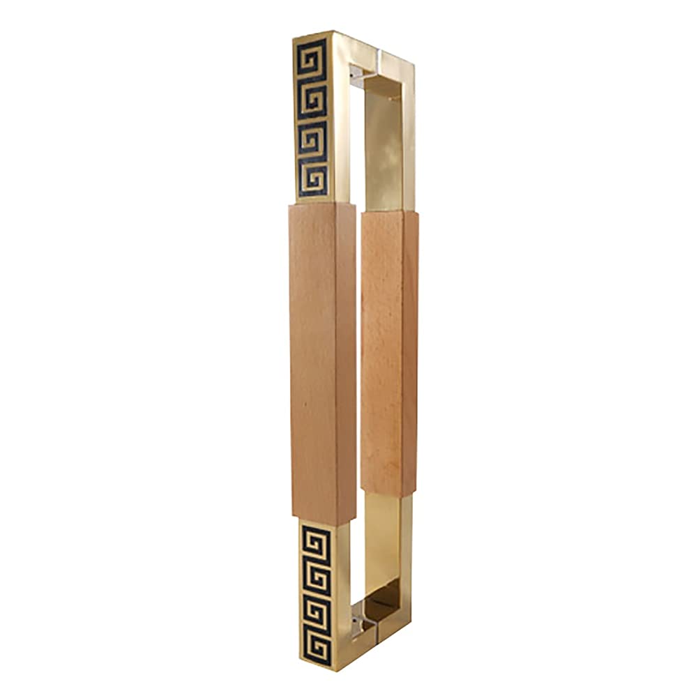 Poignée de porte en H 60cm en bois look pour porte de grange coulissante