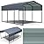 10x15 FT Metal Carport Heavy Duty Oversized Garage Carports Outdoor Galvanized Steel Shelter,Car Canopy with Steel Roof and Frame, Building Car Ports Shed for Boats and Tractors (Black)