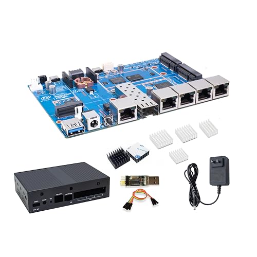 Image of Banana Pi BPI-R4 Lite WiFi 7 Router Dev Board Kit OpenWRT - MediaTek MT7987A SoC - 2GB DDR4 RAM 8GB eMMC, 1x 2.5G SFP RJ45 WAN, 4x GbE Gigabit Ethernet for NAS Smart Home Gateway (2GB, Bundle2)