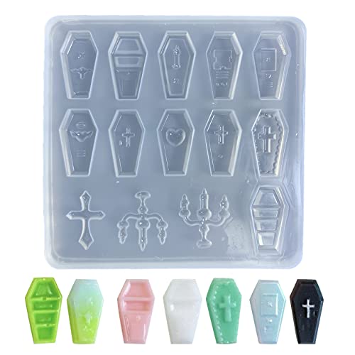 Tiny Coffin Silicone Mold Halloween Decor Resin Epoxy Casting Mold Filler Epoxy Mold Filler Craft DIY Tool Coffin Resin Molds Silicone