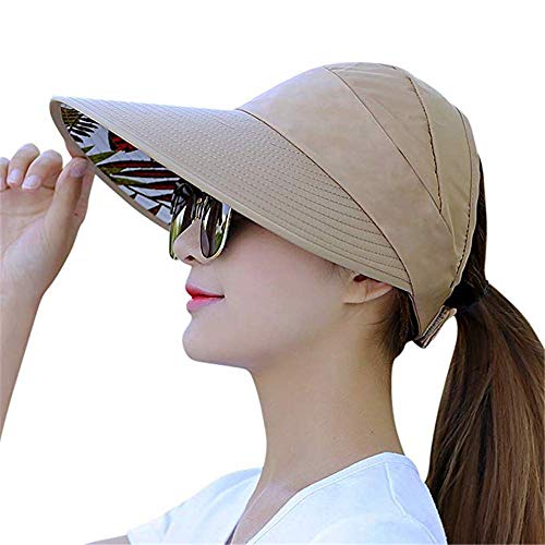 Sun Visor Hats for Women Large Wide Brim Foldable Summer Beach Hat UV