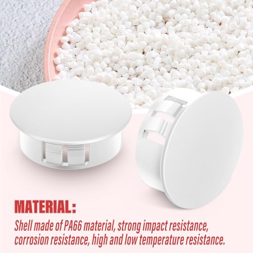 Image of 30PCS 2 inch White Plastic Plugs Hole, Round PA66 Plug Furniture Hole Decorative Cover