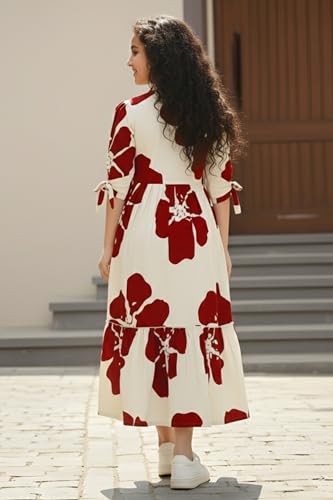 Image of Fashion Dream Girl's Rayon Floral Printed Dress|Girls Dress|Western Dress|Casual Wear