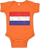 Amdesco Netherlands Flag Dutch Infant Bodysuit, Orange 6 Month
