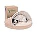Furhaven Pet Dog Bed | Orthopedic Round Cuddle Nest Faux Sheepskin Snuggery Blanket Burrow Pet Bed w/ Removable Cover for Dogs & Cats, Cream, 26-Inch
