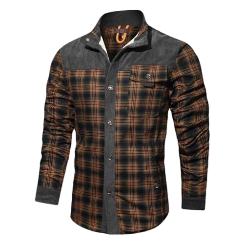 Chemise à carreaux pour hommes veste d'hiver chaude décontractée