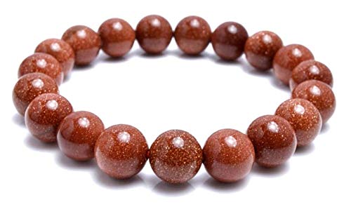 Bracelet Goldstone perles hommes et femmes | Bijou de lithothérapie en perles rondes de 12mm stretch