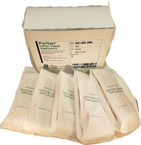 Image of Puritan 821-WC DBL Applicator (Non-sterile) 6 inch x 1 /12 inch Wood Cotton [PRICE is per BOX]
