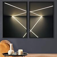 2 Piece Framed Canvas Wall Art Colorful Art Lights Canvas Prints Home Artwork Decoration for Living Room,Bedroom - 16