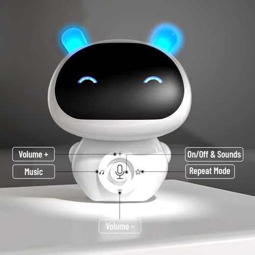 Image of Mirana Mr. Robot | Talkback Feature | Voice Changer | Onboard Music | Volume Control | Interactive Fun Toy for Babies and Kids (White)