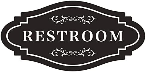 Restroom Sign,restroom signs for business,restroom sign for home,unisex bathroom sign or Bathroom signs for door, 4 x 8 inch-Easy Installation Without Any Tools （ RESTROOM-1)