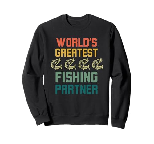 Retro World's greatest Fishing partner divertente Fishing Buddy Felpa