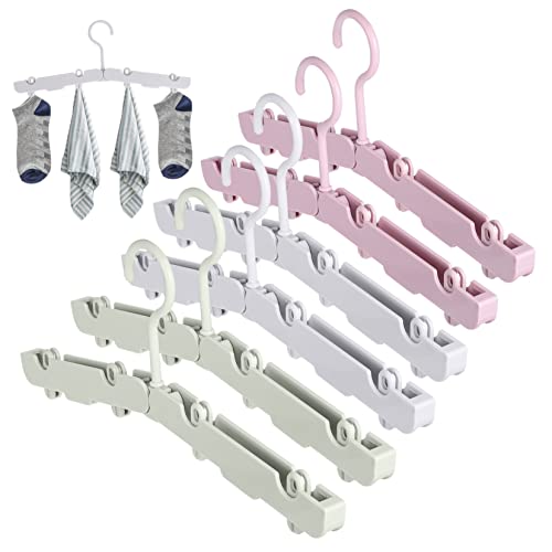 Happyyami Foldable Clothes Drying Rack 6 Pcs Travel Hangers for Coats Pants Suits Compact for On-The-go