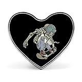 Broches de calavera con forma de patineta, alfileres con forma de corazón, alfileres para solapa, accesorios para abrigos y vestidos para mujeres y hombres