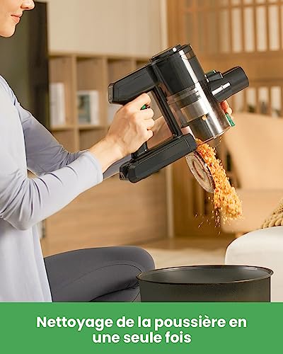 Vactidy Aspirateur Balai sans Fil V9, Aspirateur Puissant 30Kpa, Léger, 45 Min Autonomie,4 en 1 Aspirateur sans Sac pour Les Poils d'animaux, Tapis, Canapé, Voiture, Batterie Amovible