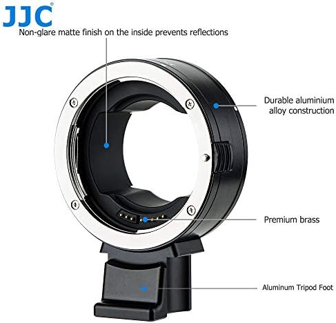 JJC EF-RF Auto Focus Mount Adapter Converter for Canon EF EF/S Lens to EOS R Ra RP R3 R5 R5c R6 R6II R7 R8 R10 R50 etc. RF Mount Camera, Durable Metal Mount Detachable Tripod Foot with 1/4"-20 Thread