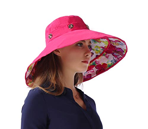 Packable Extra Large Brim Floppy Sun Hat Reversible Upf 50+ Beach Sun Bucket Hat #TOP1