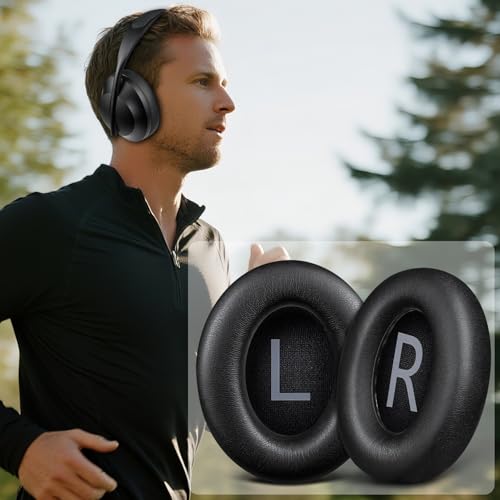 Image of SOULWIT Replacement Ear Pads Cushions for Bose 700 (NC700) Wireless Headphones, Earpads with Softer Leather, High-Density Noise Cancelling Foam, Added Thickness - Black