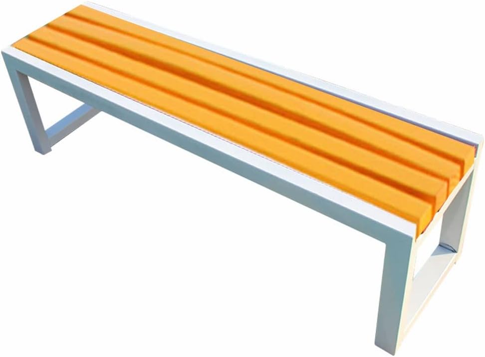 Outdoor Park Bench, Courtyard Garden Terrace Lawn Backyard Color Bench, Metal Bracket, 100-240CM Indoor Outside Public Seats (Color : Yellow, Size : 40X45X240CM)