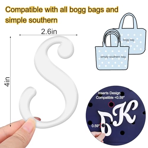 Mity rain Letter Charms for Bogg Bag，Alphabet Lettering Accessories Charms Compatible with Bogg Bag Original All Models, Insert Decorative Letter for Handbag Beach Tote Bag S2