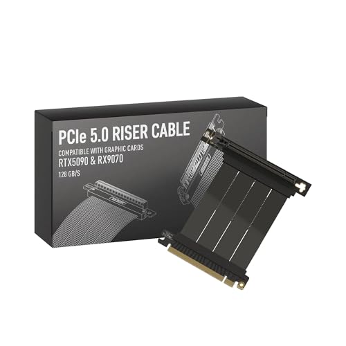 LINKUP PCIe 5.0 Riser Cable | Vertical GPU Mount | Right Angle, 10cm