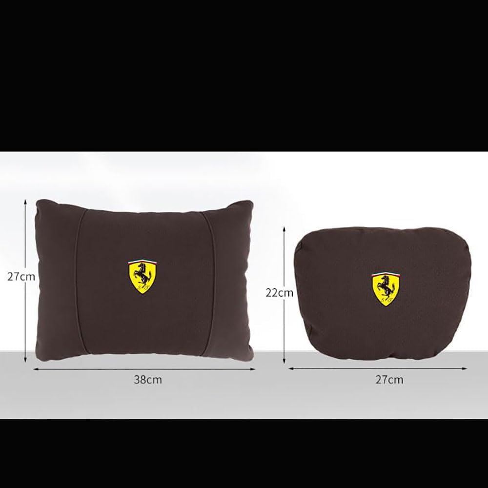 1個車用ヘッドレストとランバーピローセット適用フェラーリ デイトナ SPZ, 首と腰を支え 運転疲労を軽減 四季を通じて使用可能 内