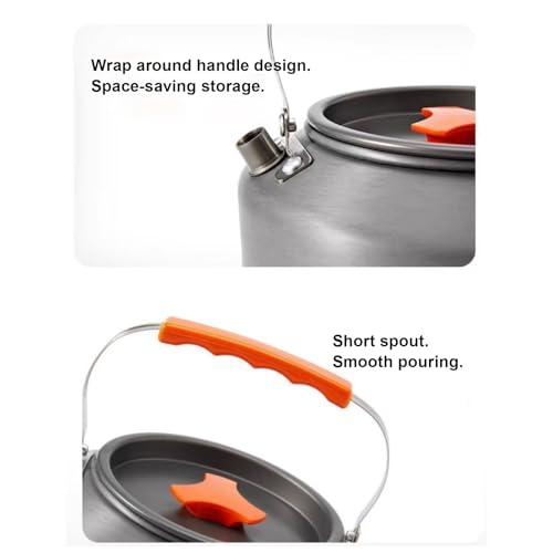 Kit de bouilloire camping et vaisselle de survie compacte pour randonnée - 6