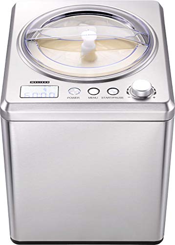 Melissa 16310193 Eismaschine mit Kompressor 2 Liter Speiseeis Edelstahl 180 Watt Timer LED 30 Minuten Eis fertig – Bild 3