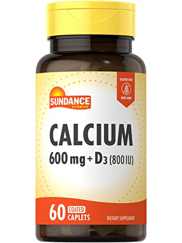 Calcium 600Mg With D3 | 60 Caplets | Vegetarian, Non-Gmo, And Gluten Free Supplement | By Sundance #TOP30