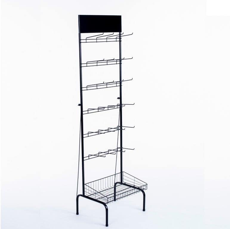 Expositor Para Encartelados, Condimentos, Alhos, Chás E Salgadinhos Com 24 Ganchos E 1 Cesto