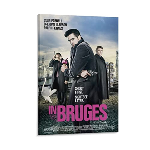 in Bruges Movie Posters Canvas Print Wall Pictures for Bedroom Wall Art Paintings Canvas Wall Decor Home Decor Living Room Decor Aesthetic 24x36inch(60x90cm) Frame