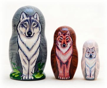 Wolf Pack Nesting Doll 3pc./3
