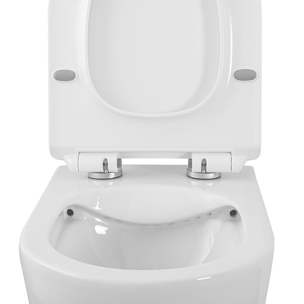 Set Sanitari Vaso + Bidet Sospesi Rimless Bianco con Copriwater Soft-Close