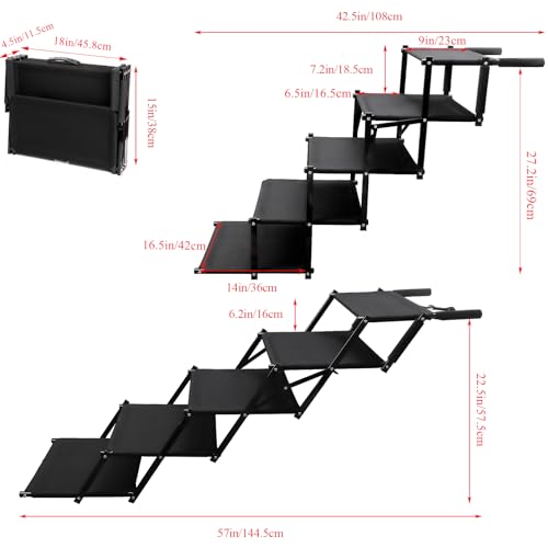 Hacaroa-Foldable-Dog-Car-Steps-for-Large-Dogs-5-Steps-Portable-Pet-Stair-Ramp-with-Handle-Lightweight-Dog-Ladder-with-Non-Slip-Surface-for-Truck-SUV-Supports-up-to-110-lbs-Metal-Frame - Cucciolini Doodles   Hacaroa-Foldable-Dog-Car-Steps-for-Large-Dogs-5-Steps-Portable-Pet-Stair-Ramp-with-Handle-Lightweight-Dog-Ladder-with-Non-Slip-Surface-for-Truck-SUV-Supports-up-to-110-lbs-Metal-Frame