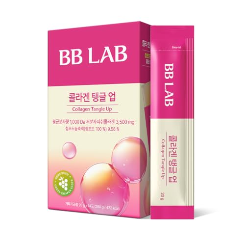 BB LAB Collagen Tangle Up Jelly Stick Green Grape Flavor K-Beauty Snack with Fish Collagen Korean Jelly 20g x 14 Sticks
