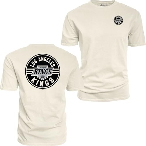 Los Angeles Kings NHL Officially Licensed T-Shirt Ringspun Front/Back Ivory Puck, Large